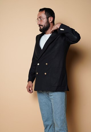 BLACK BURBERRYS BLAZER WITH GOLDE BUTTONS L