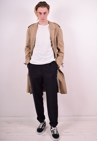 AQUASCUTUM MENS VINTAGE COAT MEDIUM BEIGE 90S