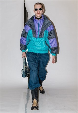 80'S VINTAGE BACK TO THE FUTURE ANORAK IN COOL TONES