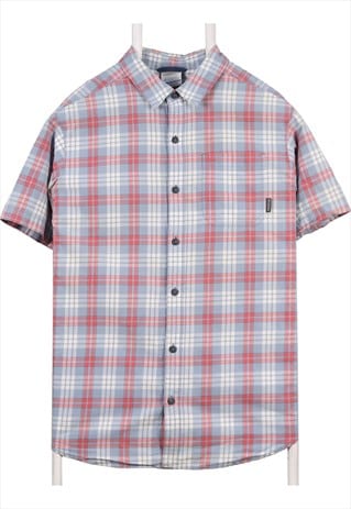 Columbia 90's Tartened lined Check Short Sleeve Button Up Sh