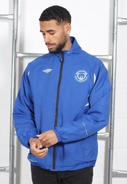 Vintage Umbro Jacket in Blue Sports Windbreaker Coat Large