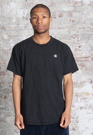 VINTAGE CHAMPION LOGO T-SHIRT BLACK