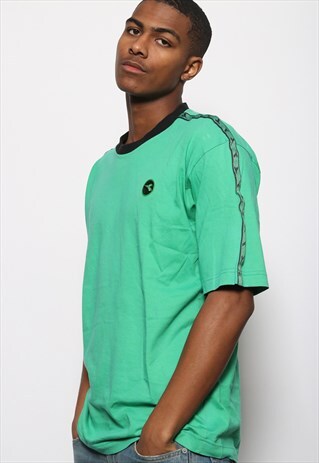 VINTAGE DIADORA TAPE LOGO T-SHIRT GREEN
