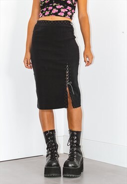 90s Corset Black Pencil Skirt