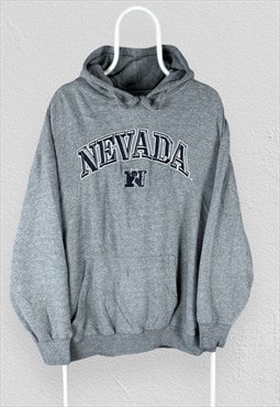 Vintage Nevada Wolf Pack Grey Hoodie USA Varsity Mens L