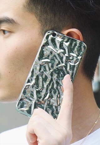 3D TIN FOIL PHONE CASE - SILVER