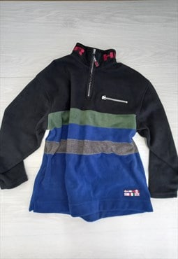 90s Vintage Tommy Hilfiger Outdoors Fleece Black Multi