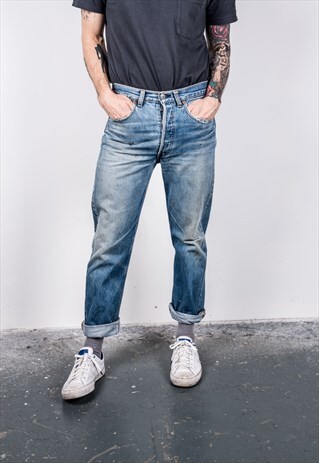 VINTAGE BLUE LEVI'S 501 PAINT JEANS