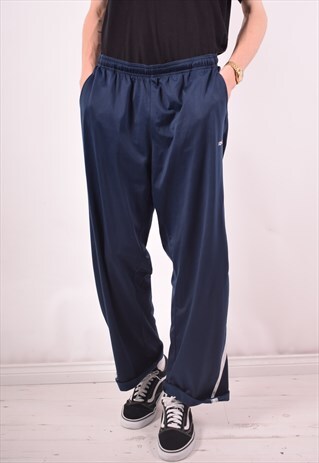 REEBOK MENS VINTAGE TRACKSUIT TROUSERS LARGE BLUE 90S