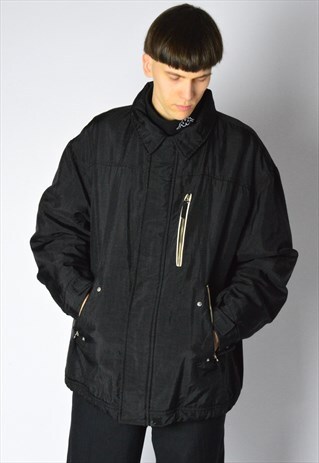 Y2K BLACK ARMANI SHELL JACKET