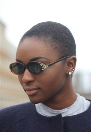 AUTHENTIC BROWN TORTOISE SHELL VINTAGE SUNGLASSES DETAILS
