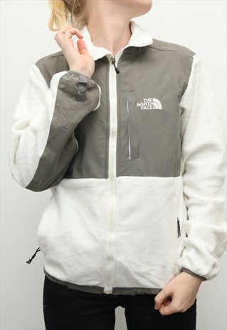 THE NORTH FACE - WHITE DENALI EMBROIDERED FLEECE JACKET - ME