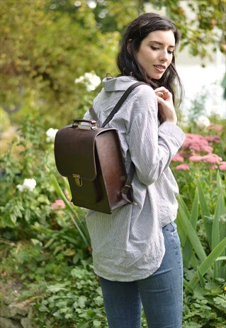 TITO VINTAGE LEATHER BACKPACK BROWN