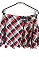 VINTAGE SCHOOL GIRL SKIRTS MINI BLACK RED PLATED CHECK 