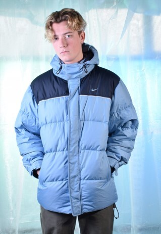 VINTAGE NIKE BLUE AND NAVY PUFFA JACKET