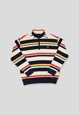 Vintage 90s Paul & Shark Stripe 1/4 Zip Sweatshirt