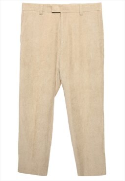 Cream Suede Kenneth Cole Trousers - W36