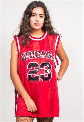 VINTAGE 90'S RED BASKETBALL CHICAGO JERSEY VEST TOP