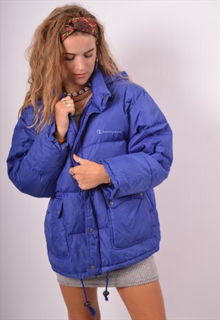 VINTAGE CHAMPION PADDED JACKET BLUE
