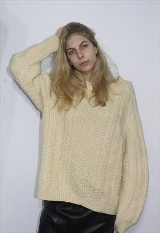 VINTAGE 80' COOL CREAM WINTER JUMPER