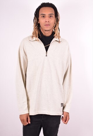 RUSSELL ATHLETIC MENS VINTAGE SWEATSHIRT JUMPER XL BEIGE 90S