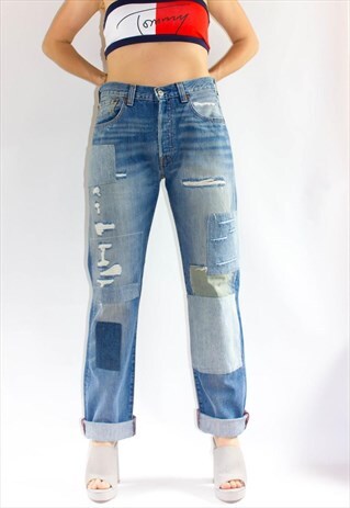 VINTAGE PREMIUM PATCHED 501 LEVI'S JEANS