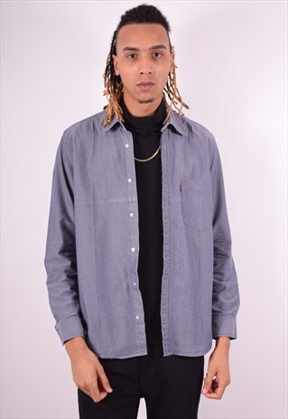 LEVI'S MENS VINTAGE DENIM SHIRT LARGE BLUE 90'S