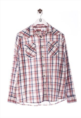 VINTAGE WRANGLER LONG SLEEVE DINER PLAID - CASUAL LOOK BEIG