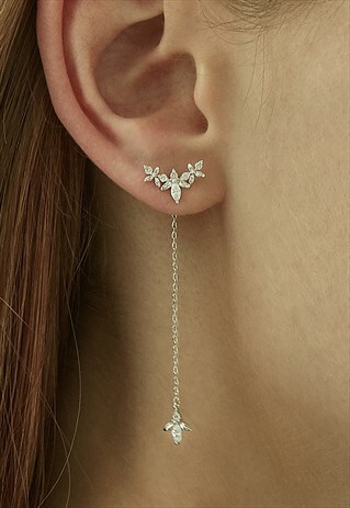 WING DROP EARRINGS - SILVER