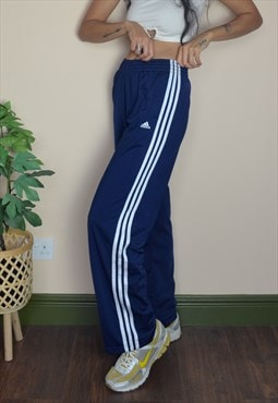 Vintage Adidas Joggers Sweatpants w 3 Stripe Logo in Navy