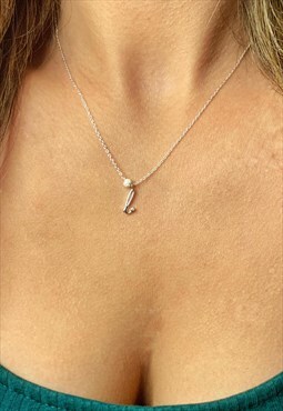 L Initial Necklace 925 Sterling Silver