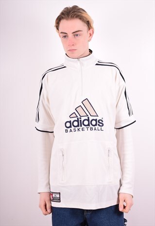ADIDAS MENS VINTAGE T-SHIRT TOP XL WHITE 90S