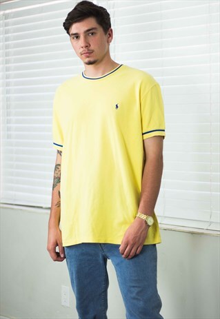VINTAGE POLO RALPH LAUREN T-SHIRT LOGO 90S L 9.1