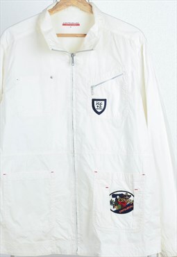 Vintage Castelbajac Windbreaker Logo Jacket White