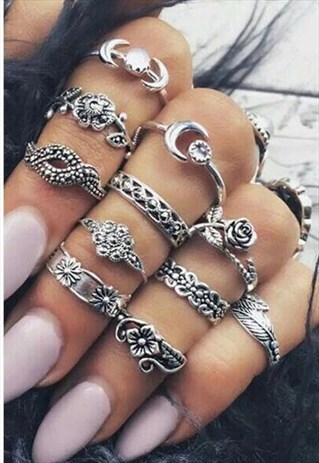 SILVER SET OF 11 RINGS