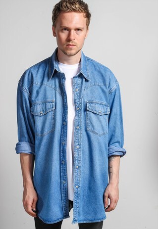 VINTAGE OVERSIZED DENIM SHIRT