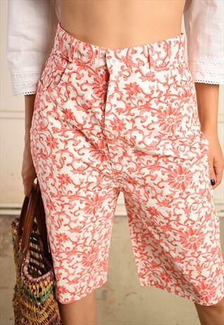 VINTAGE 90S FESTIVAL HIGHWAISTED PARIS CHIC BERMUDA SHORTS