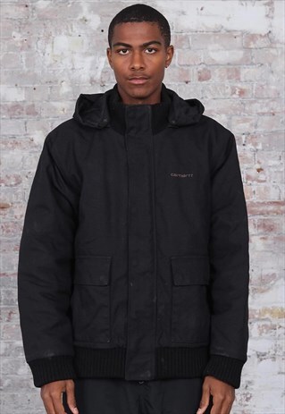 VINTAGE CARHARTT LOGO QUILTED JACKET BLACK