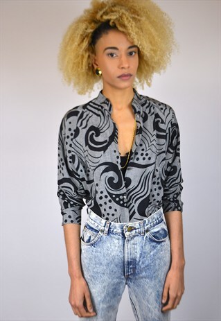 VINTAGE 90'S ABSTRACT PRINT BLOUSE