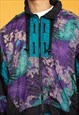 VINTAGE  CRAZY TRACK JACKET ABSTRACT IN BLACK XXL
