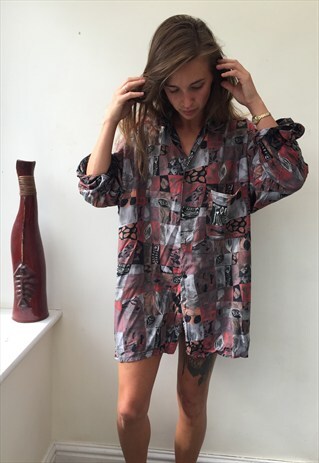 CRAZY PATTERNED OVERSIZED RETRO VINTAGE FESTIVAL SHIRT
