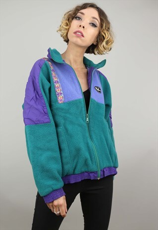 VINTAGE 90S OVERSIZED ZIP UP FLEECE