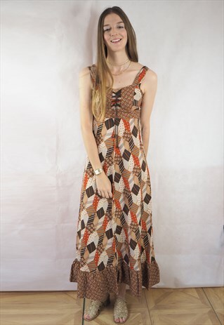 VINTAGE 70'S PRINT DRESS