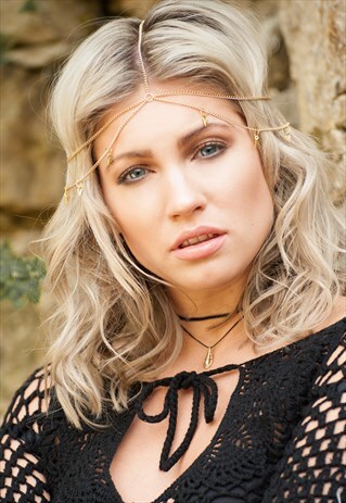 HEAD CHAIN, HAIR CHAIN, FESTIVAL HAIR, BOHO HAIR