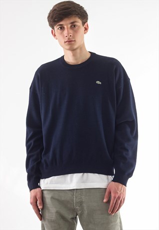 VINTAGE LACOSTE SWEATER 90S NAVY BLUE KNIT KNITTED