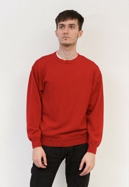 PAUL & SHARK Vintage Mens M Sweater Knit Red Pullover Jumper