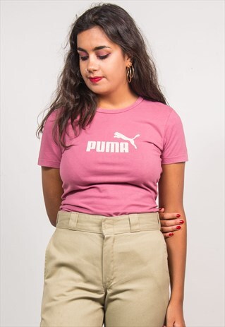 VINTAGE 90'S Y2K PINK PUMA T-SHIRT