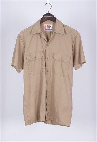 VINTAGE 90S BEIGE SHIRT WITH POCKETS DICKIES .