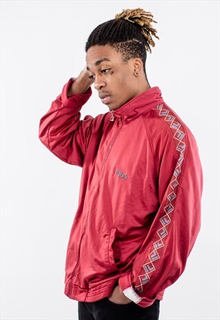VINTAGE 90S FILA TRACK TOP IN RED