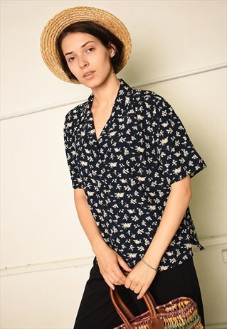 90'S RETRO FLORAL MINIMALIST FESTIVAL PARIS CHIC BLOUSE TOP